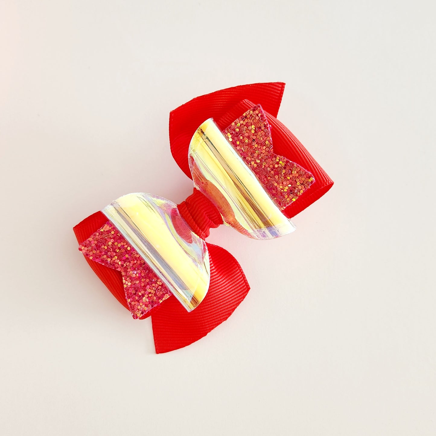 Red & Glitter Hair Bow