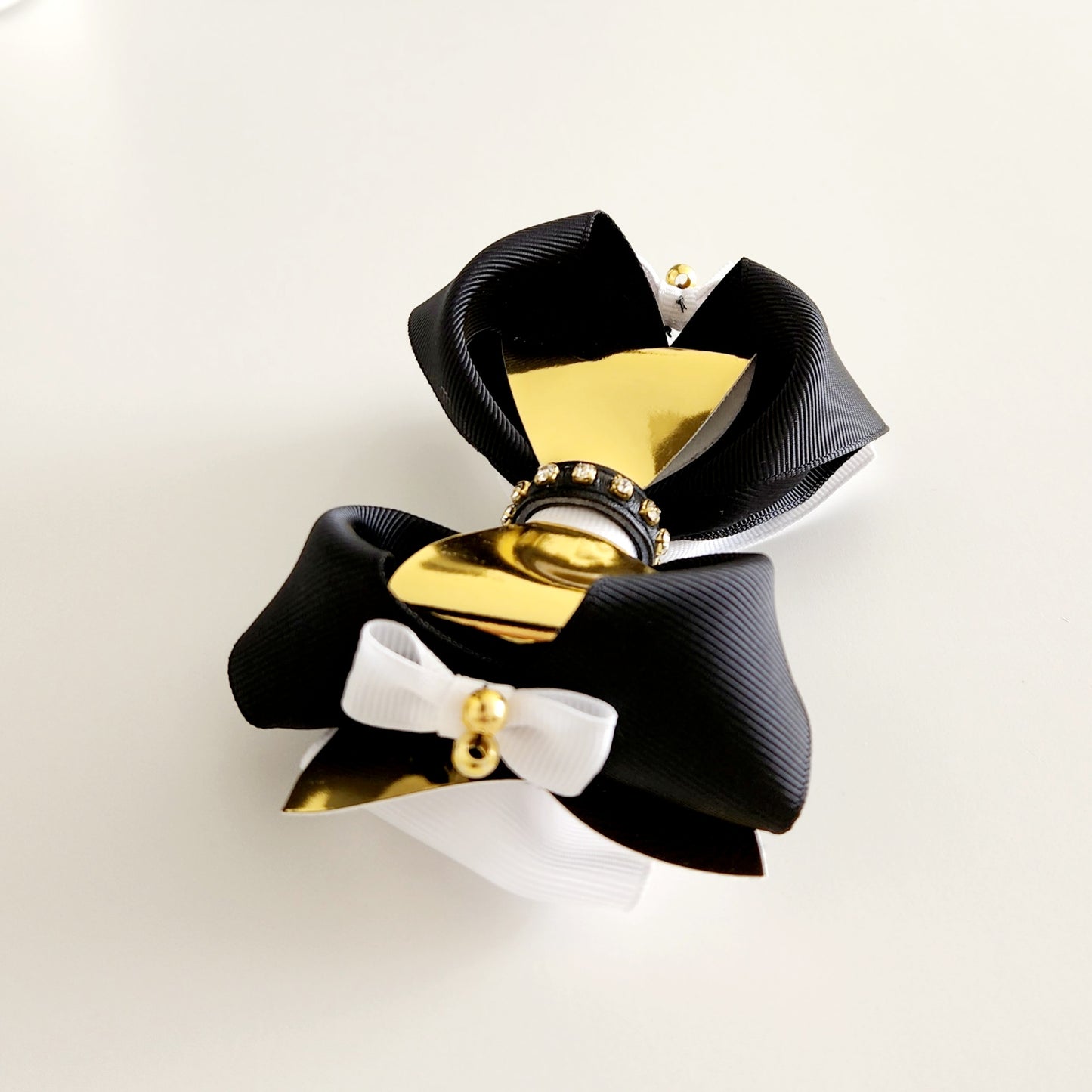Black & Gold Hair Bow
