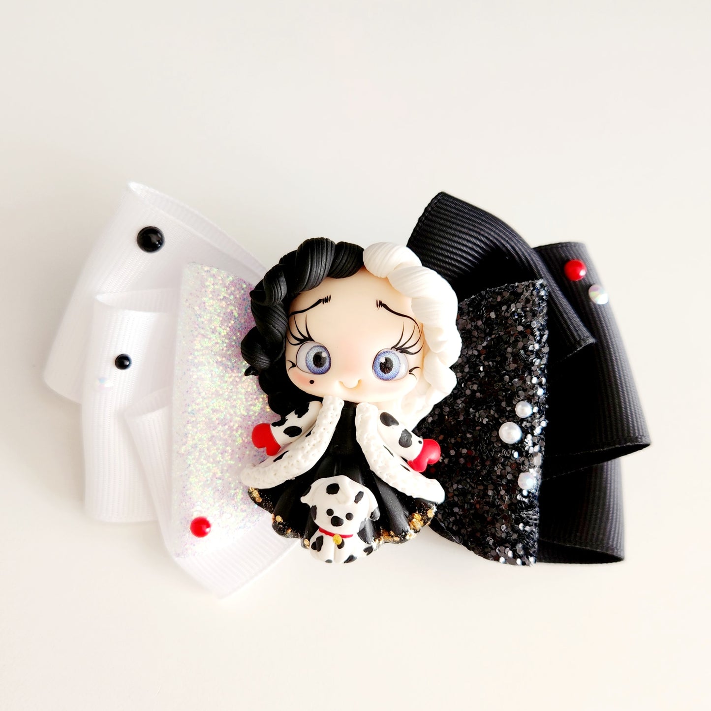 Cruella Inspired Hair Bow