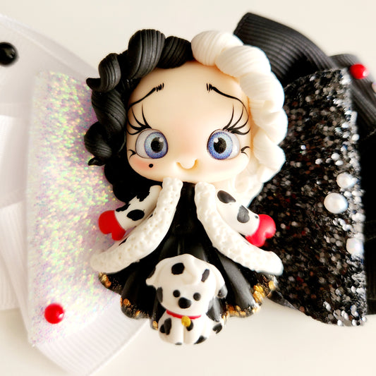 Cruella Inspired Hair Bow