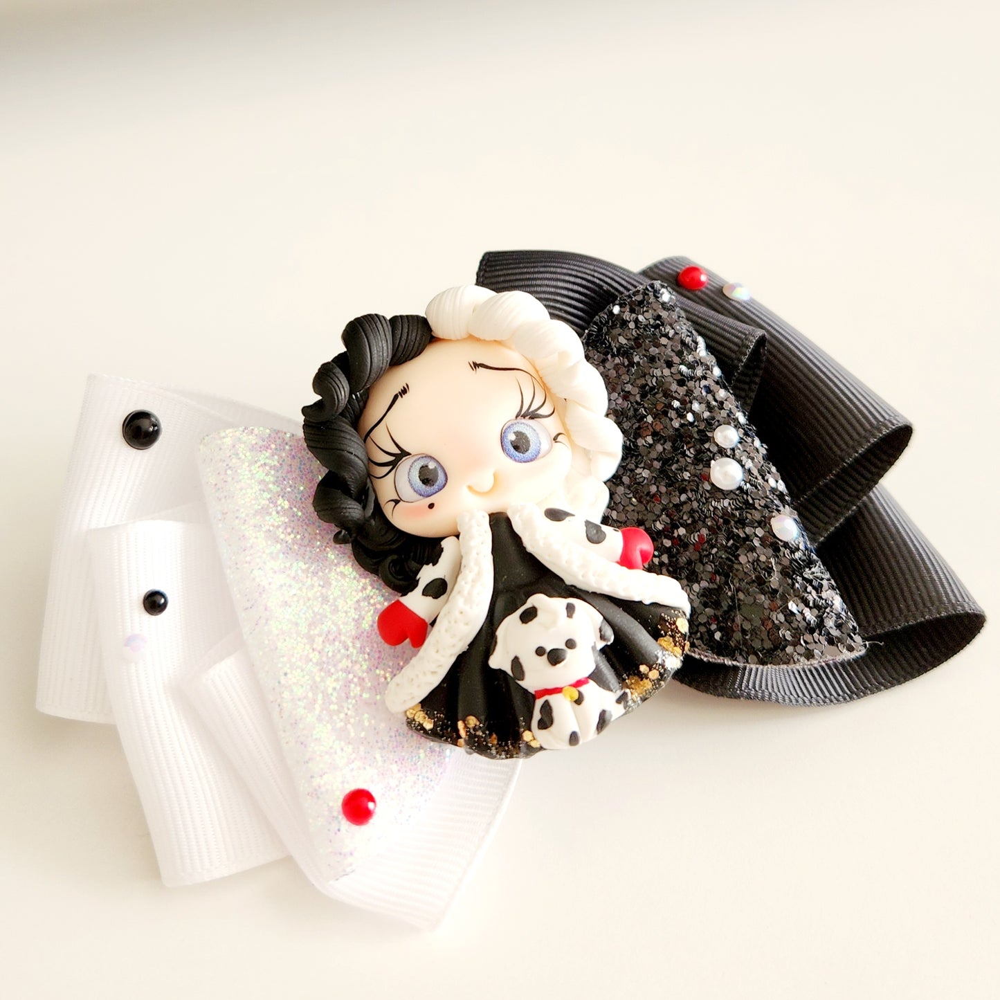 Cruella Inspired Hair Bow