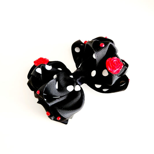 Red Rose Hair Bow