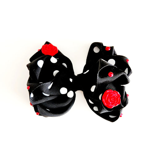 Red Rose Hair Bow