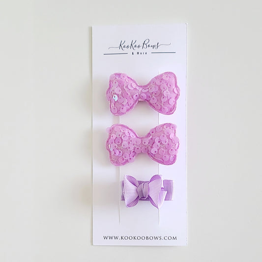 Lilac Hair Clip Set