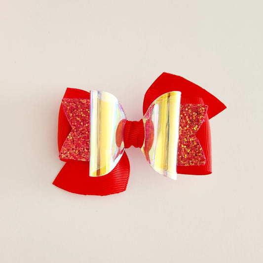 Red & Glitter Hair Bow