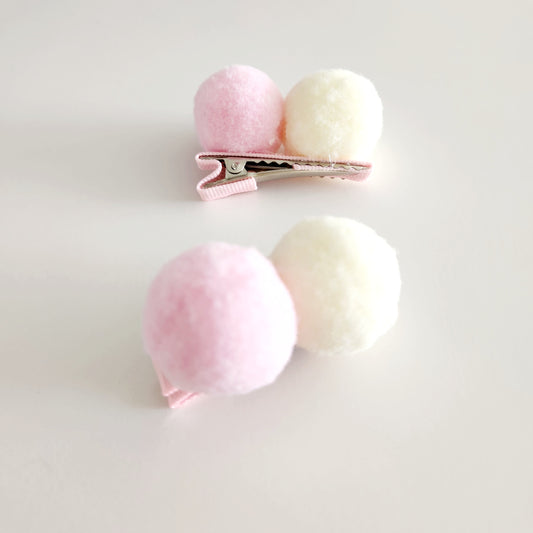 Pom Pom Hair Clip Set