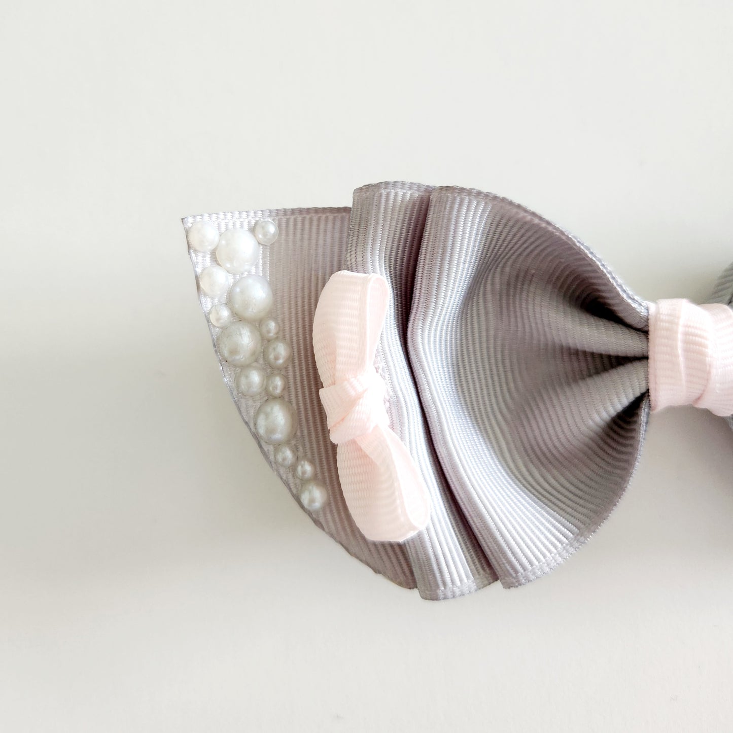Gray & Pink Hair Bow
