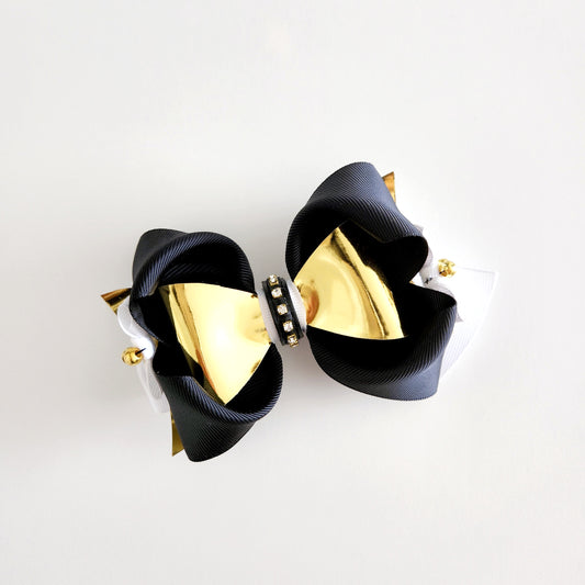 Black & Gold Hair Bow