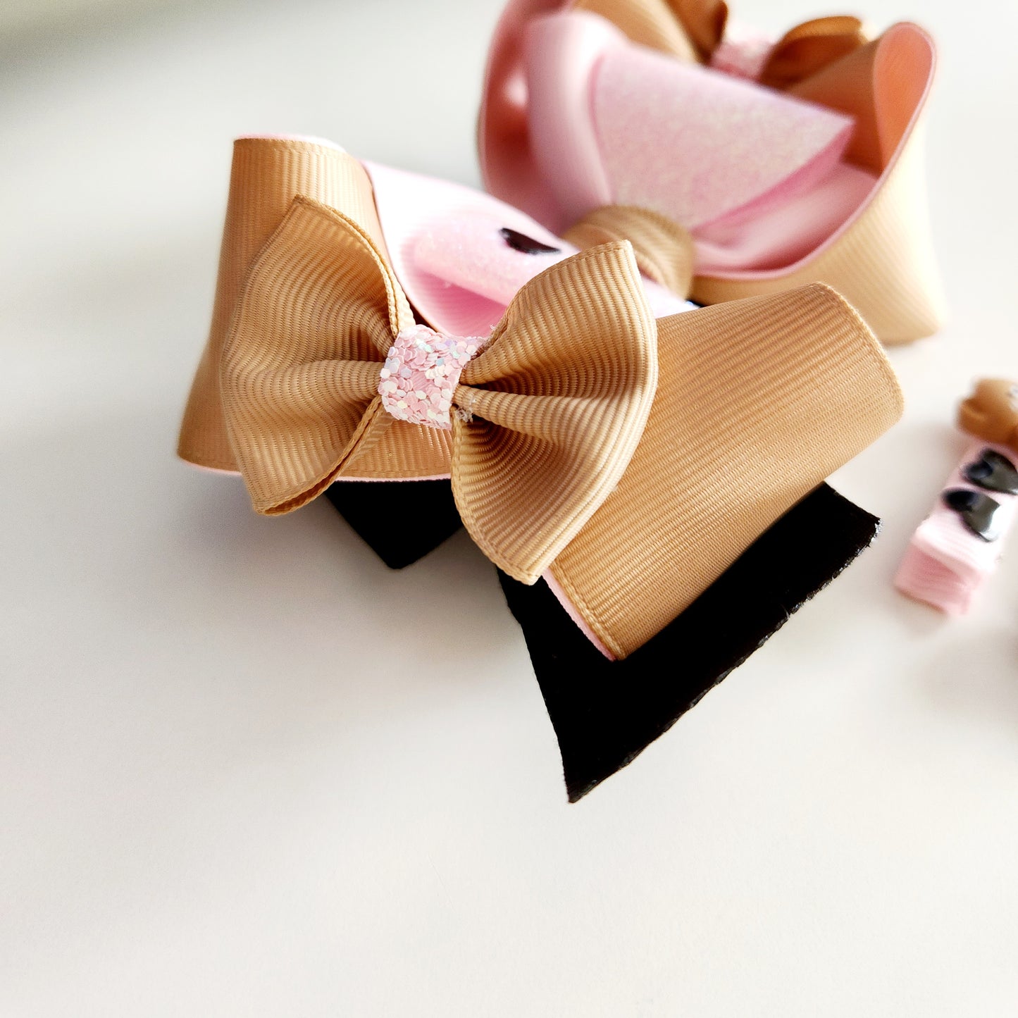 Teddy Hair Bow Set